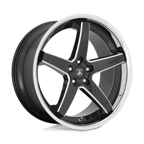 Asanti Black ABL31 REGAL GLOSS BLACK MILLED W/ CHROME LIP 5X114.3 20X10.5
