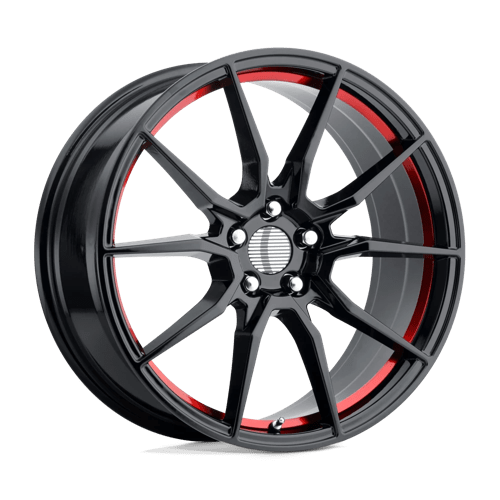 Performance Replicas PR193 GLOSS BLACK RED MACHINED 5X114.3 20X9