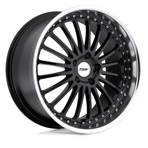 TSW SILVERSTONE GLOSS BLACK W/ MIRROR CUT LIP 5X114.3 19X8