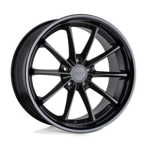 TSW SWEEP MATTE BLACK W/ GLOSS BLACK LIP 5X114.3 19X9.5