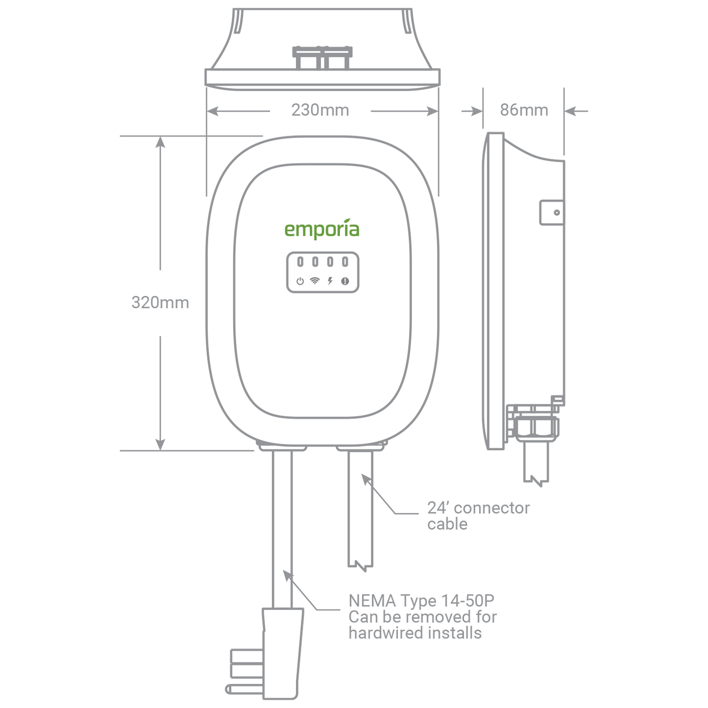 Emporia EV Charger 48A White