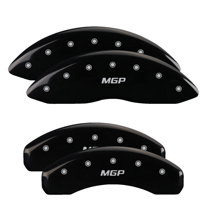 MGP 4 Caliper Covers Engraved Front & Rear MGP Black Finish Silver Characters 2018 Tesla S