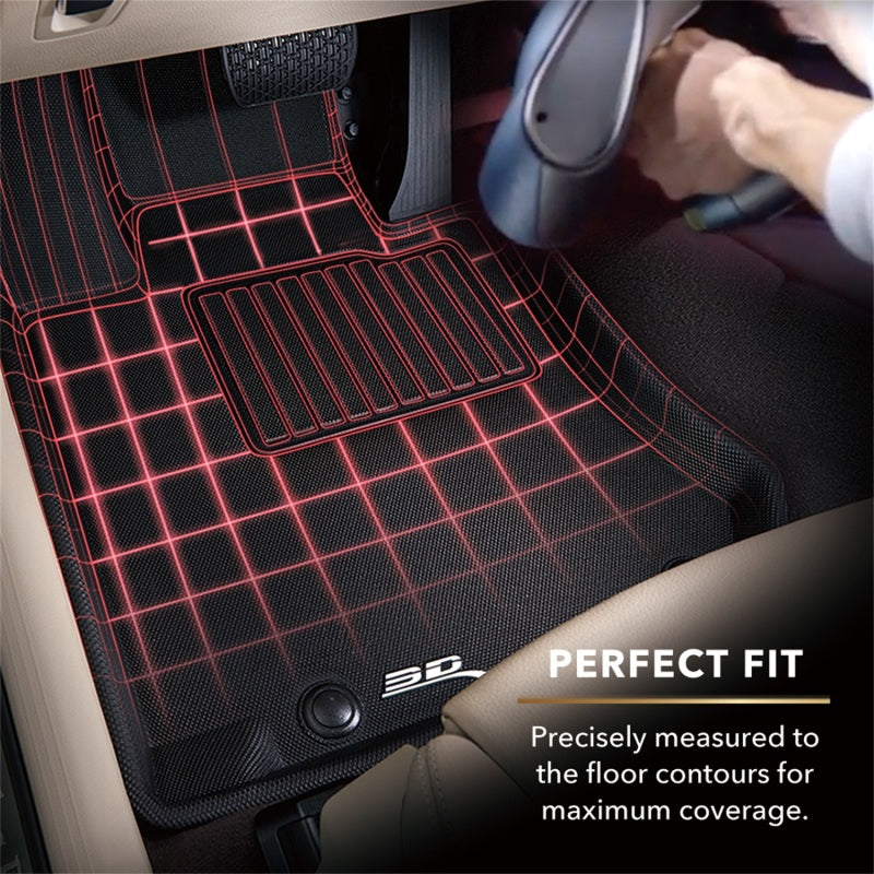 3D MAXpider 2022+ Ford F-150 Lightning Supercrew Kagu 2nd Row Floormats - Black