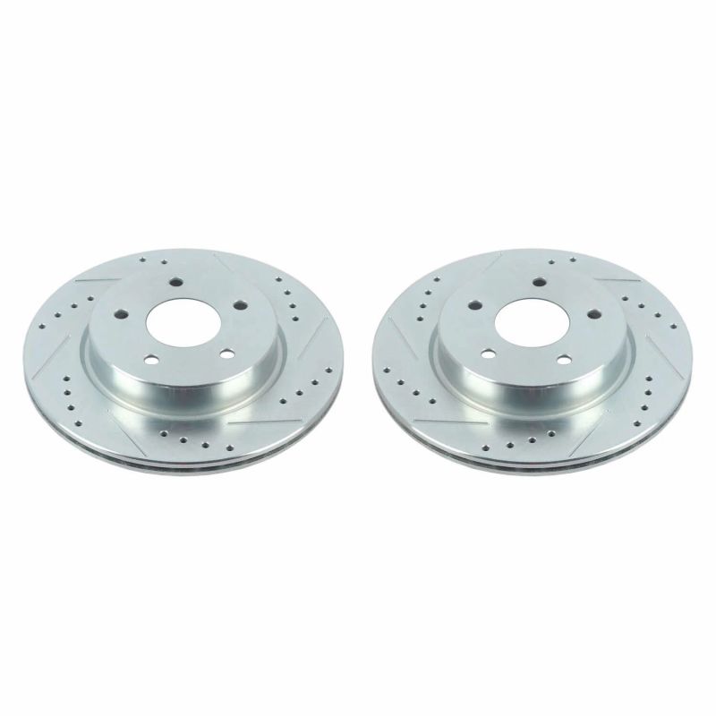 Power Stop 18-19 Nissan Leaf Rear Evolution Drilled & Slotted Rotors - Pair