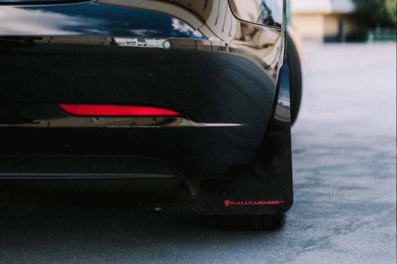 Rally Armor 17+ Tesla Model 3 UR Black Mud Flap w/ Red Logo