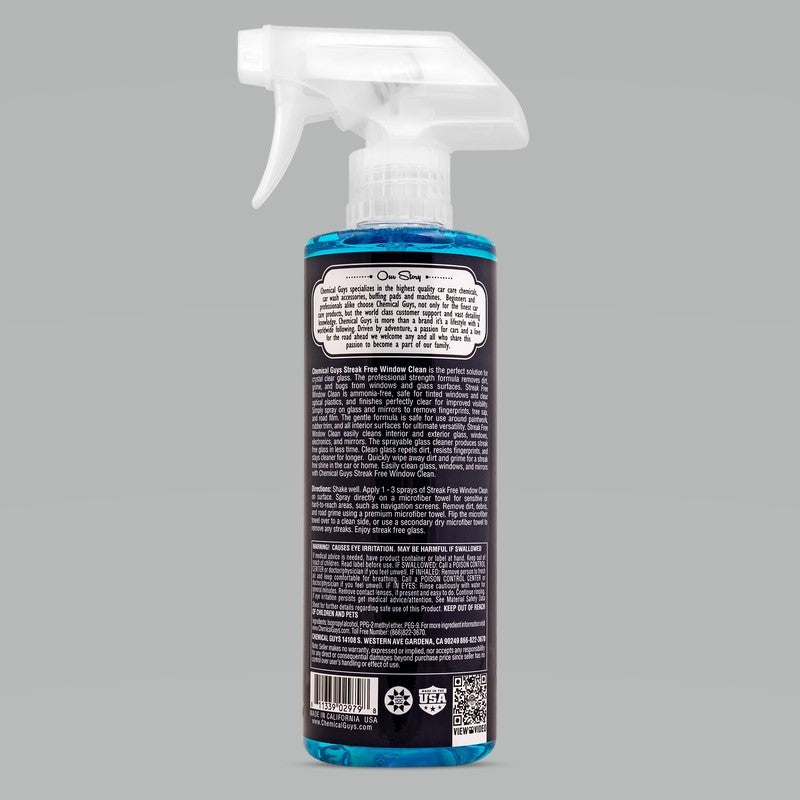 Chemical Guys Streak Free Window Clean Glass Cleaner - 16oz - Case of 6