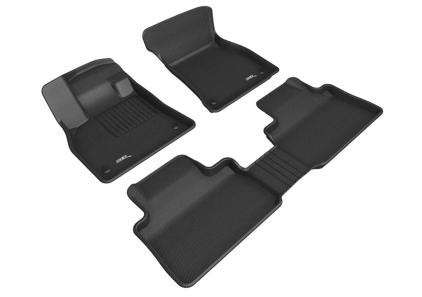 3D MAXpider 19-21 Audi E-Tron Kagu 1st + 2nd Row Floormats - Black