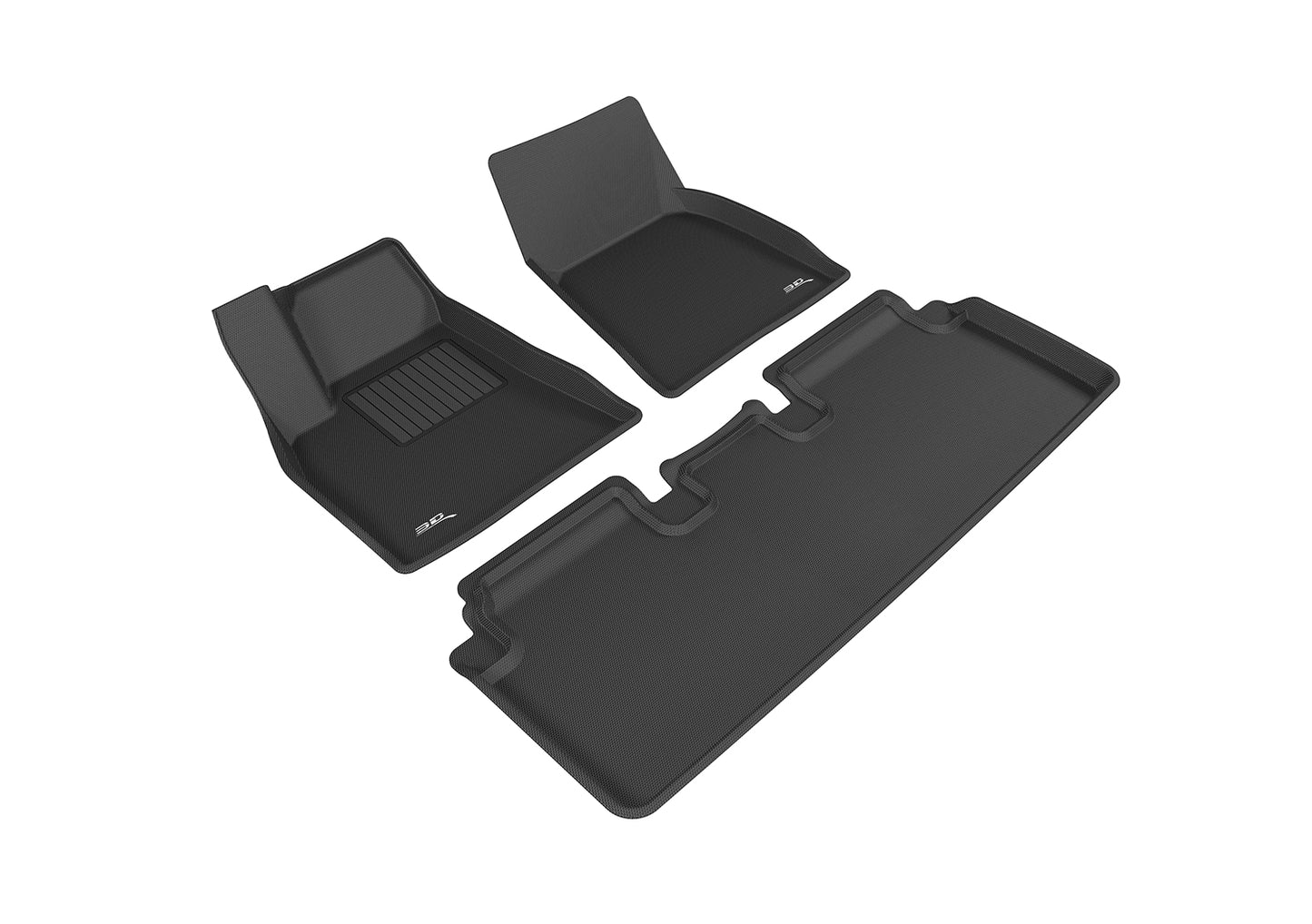 3D MAXpider 2012-2014 Tesla Model S Kagu 1st & 2nd Row Floormats - Black