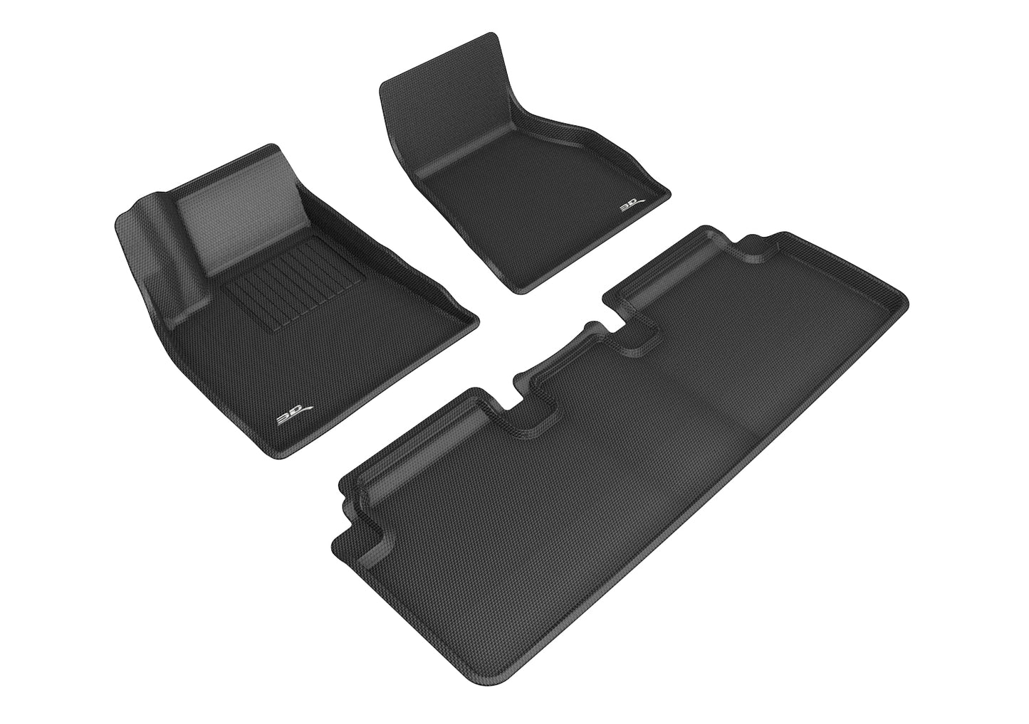 3D MAXpider 2015-2020 Tesla Model S Kagu 1st & 2nd Row Floormats - Black