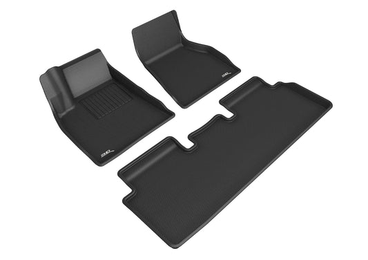 3D MAXpider 20-21 Tesla Model S Kagu 1st/2nd Row Floormat - Black
