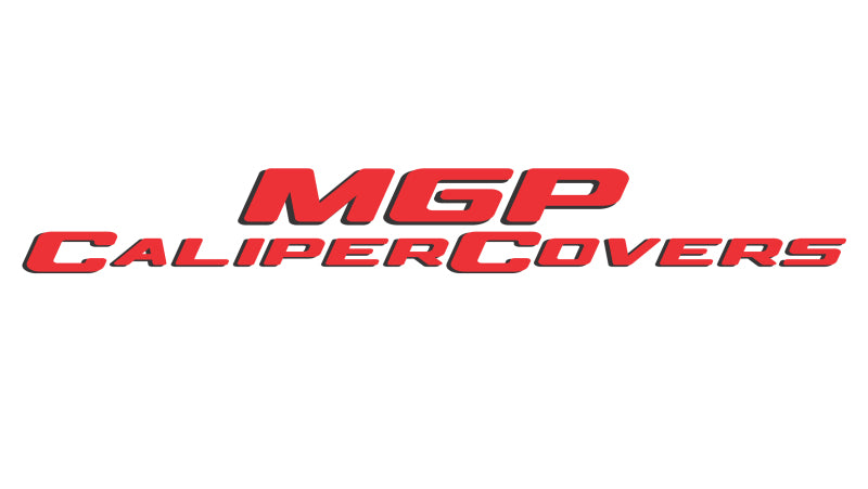 MGP 4 Caliper Covers Engraved F & R Chevy Racing Black Finish Silver Char 2017-2023 Chevrolet Bolt EV