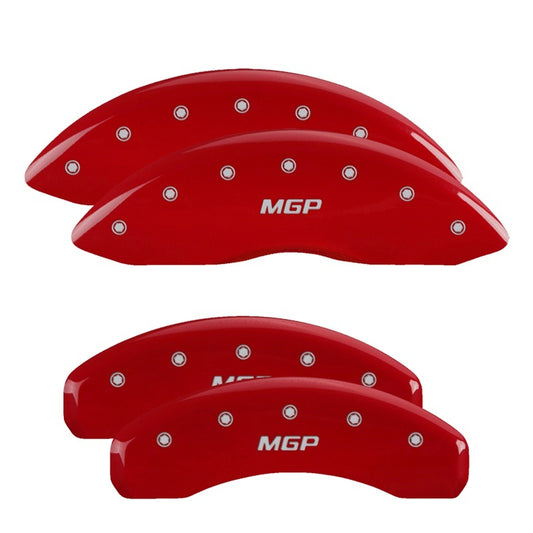 MGP 4 Caliper Covers Engraved Front & Rear MGP Red Finish Silver Characters 2018 Tesla X