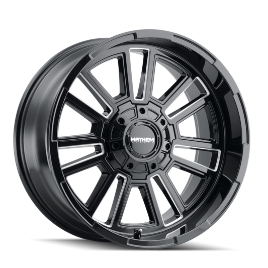 Mayhem 8115 Apollo 20x9 / 6x135 BP / 18mm Offset / 106mm Hub Black w/ Milled Spokes Wheel